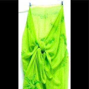 NWT Green palm tree pareo scarf swimsuit cover-up